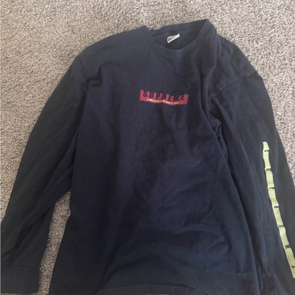 Supreme Long Sleeve Shirt in navy